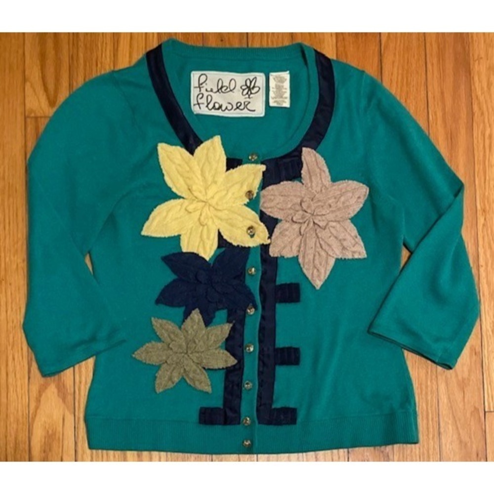 FIELD FLOWER Anthropologie Cottagecore Soft Girl cardigan sweater S Small - Picture 1 of 4